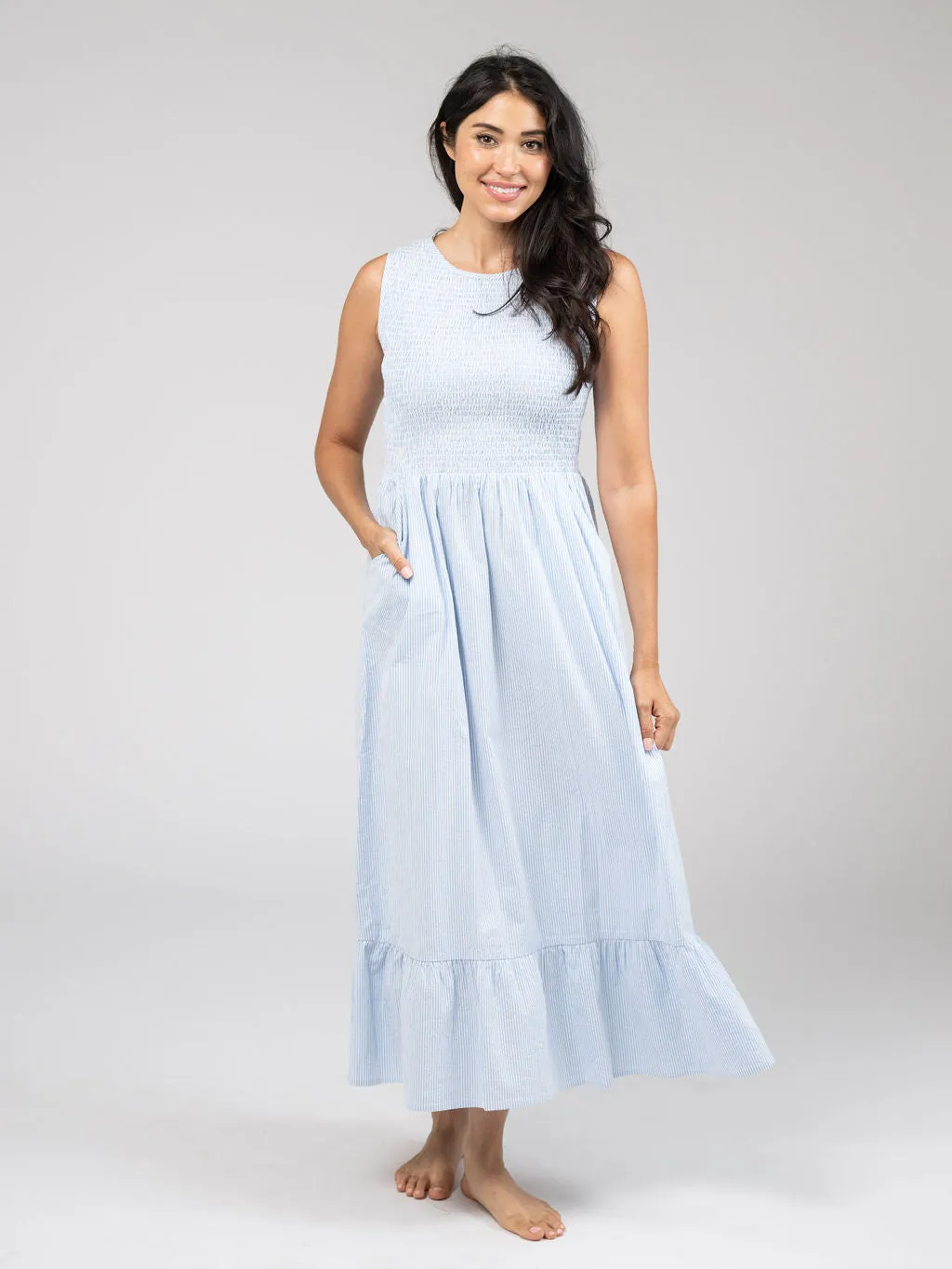 The Margot Dress | Seersucker sold by Beau & Ro