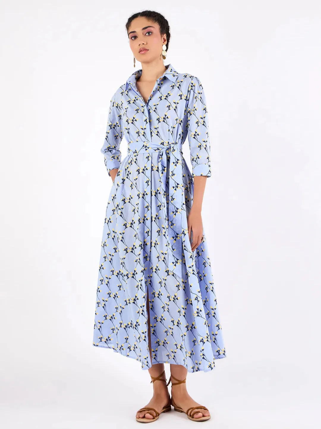 Emily Dress in Gordes Bluebell sold by Beau & Ro
