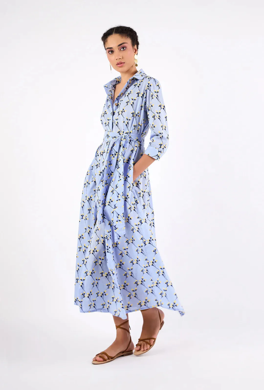 Emily Dress in Gordes Bluebell sold by Beau & Ro product image thumbnail 4