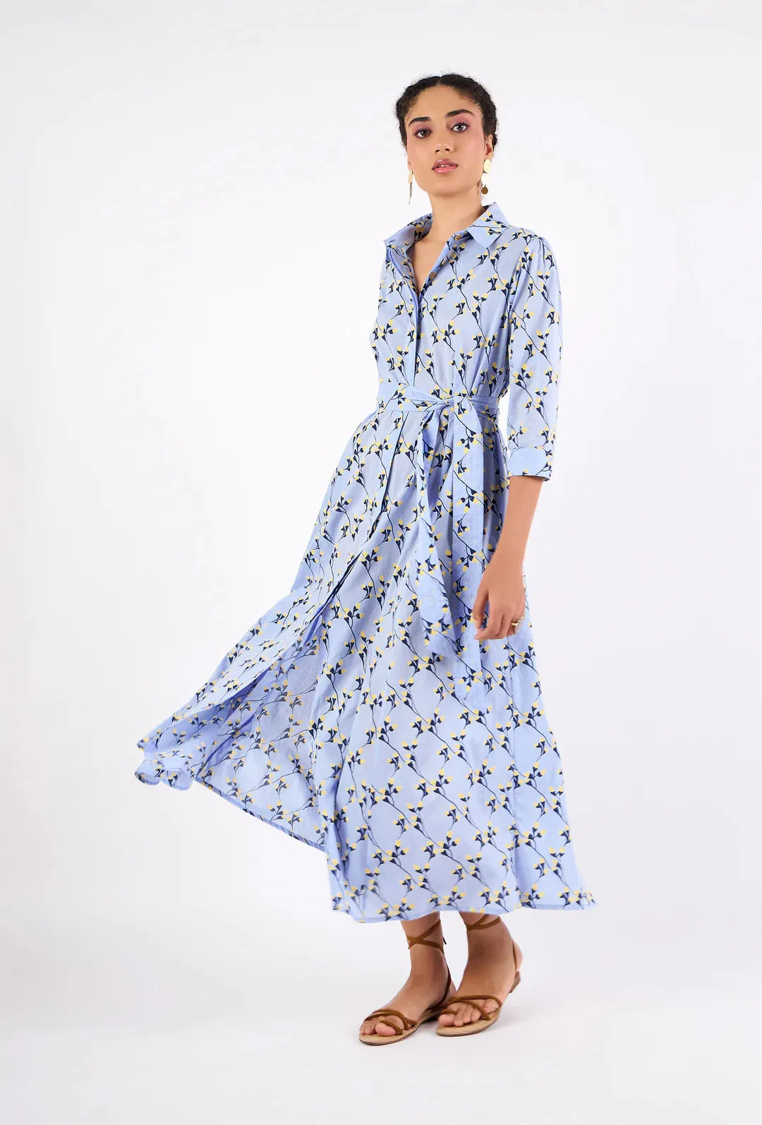 Emily Dress in Gordes Bluebell sold by Beau & Ro product image thumbnail 5