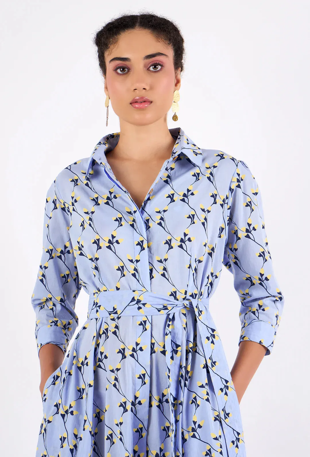 Emily Dress in Gordes Bluebell sold by Beau & Ro product image thumbnail 3