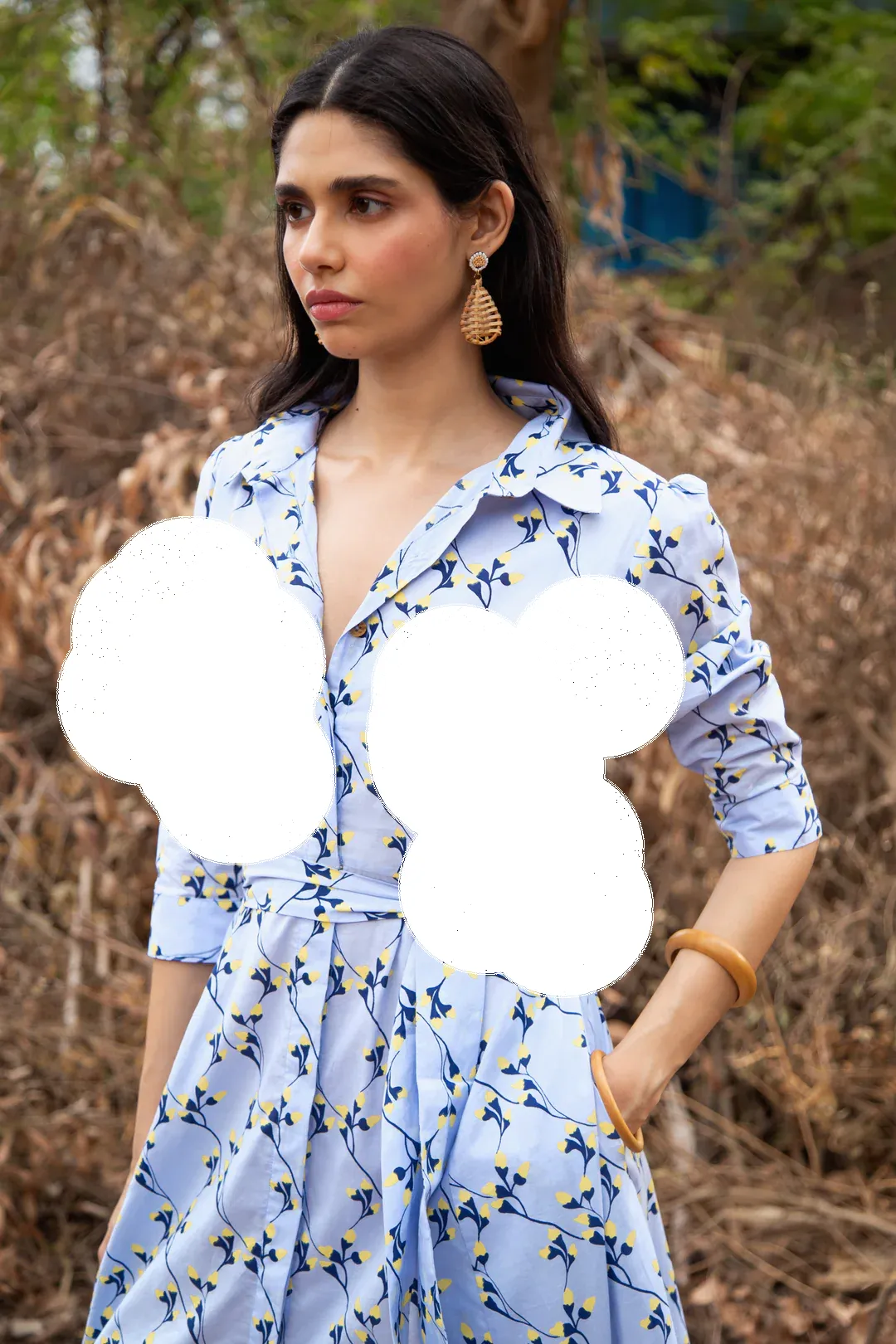 Emily Dress in Gordes Bluebell sold by Beau & Ro product image thumbnail 2