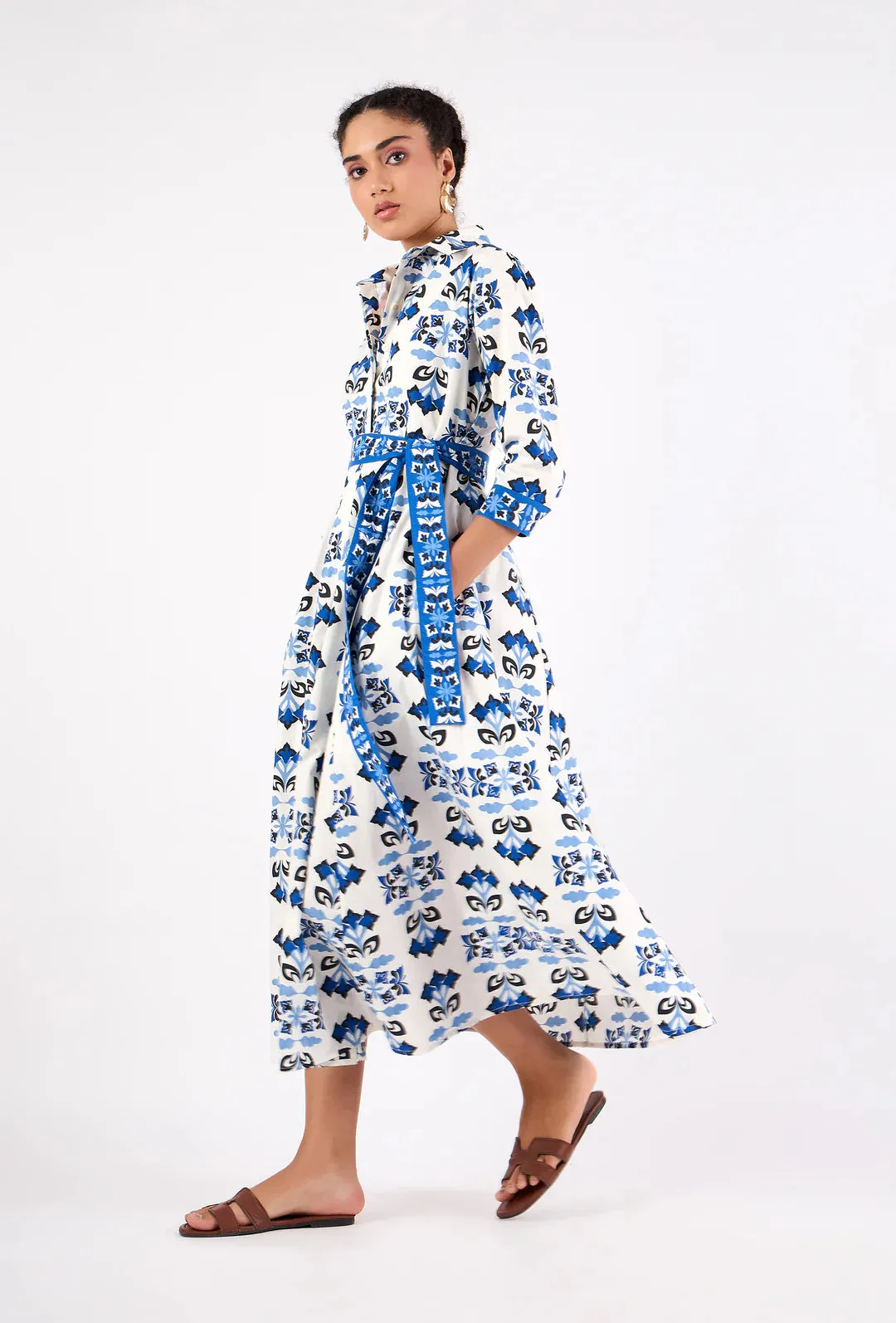 Emily Dress in Papillon Cobalt sold by Beau & Ro product image thumbnail 5