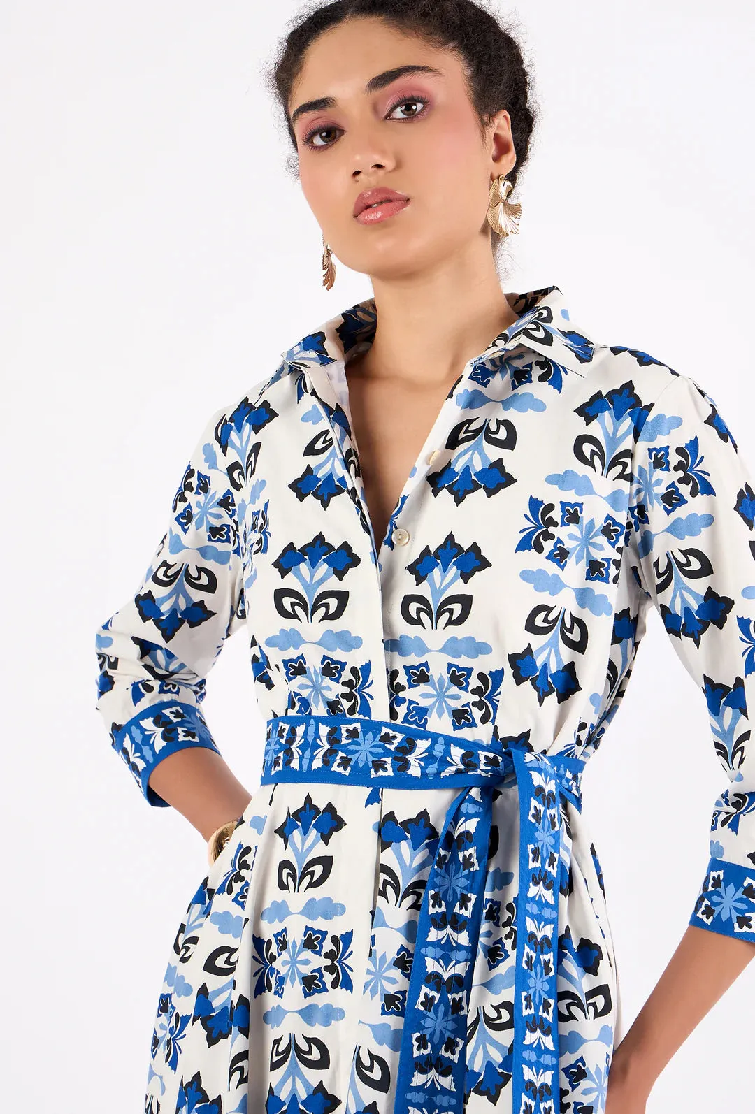 Emily Dress in Papillon Cobalt sold by Beau & Ro product image thumbnail 4