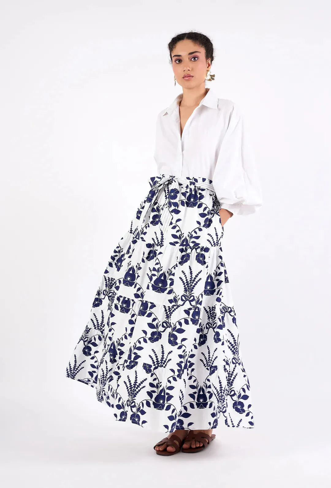 Gia Skirt in Lavende Navy sold by Beau & Ro product image thumbnail 4