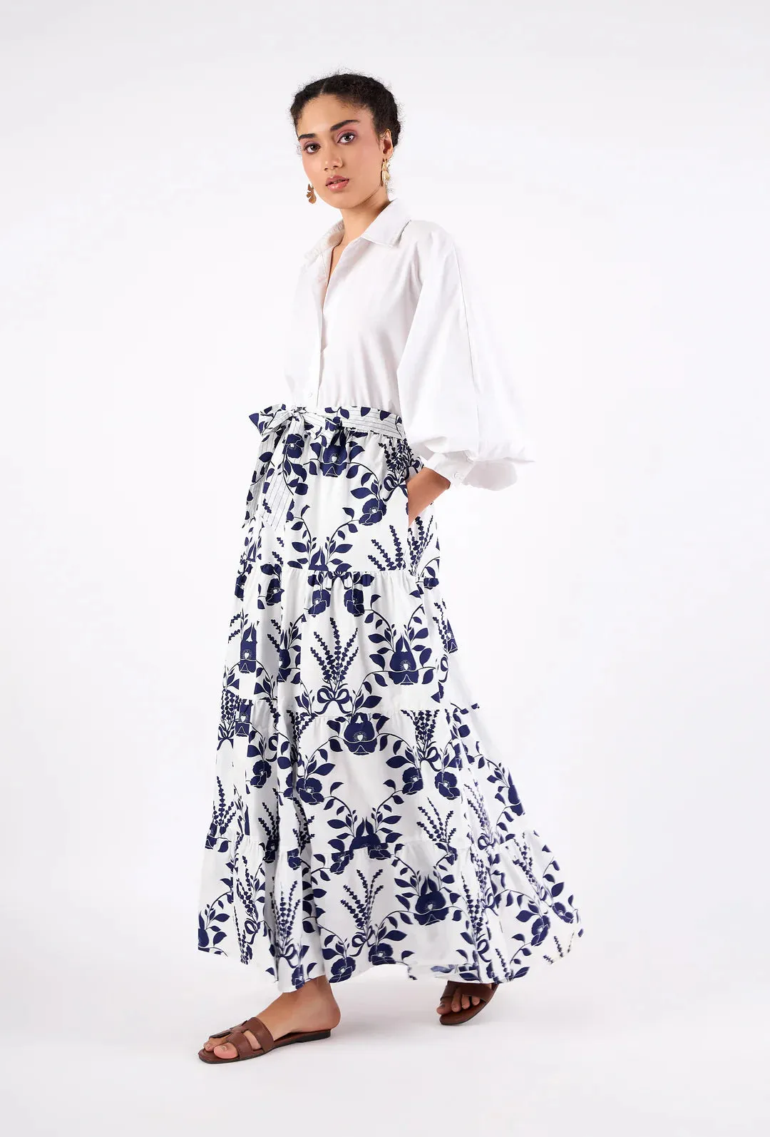 Gia Skirt in Lavende Navy sold by Beau & Ro product image thumbnail 3