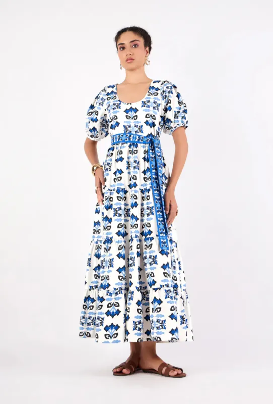 Daisy Dress in Papillon Cobalt sold by Beau & Ro