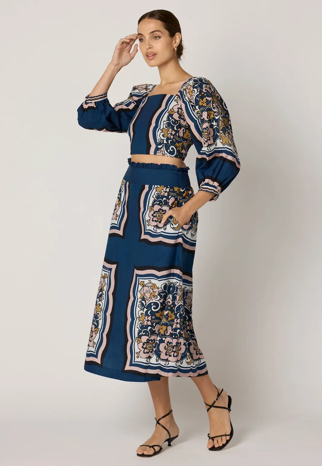 Anya Midi Skirt in Floral Anise sold by Beau & Ro product image thumbnail 2