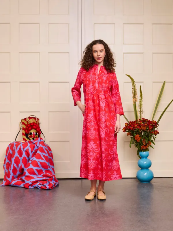 Woodruff Dress in Red Palm sold by Beau & Ro