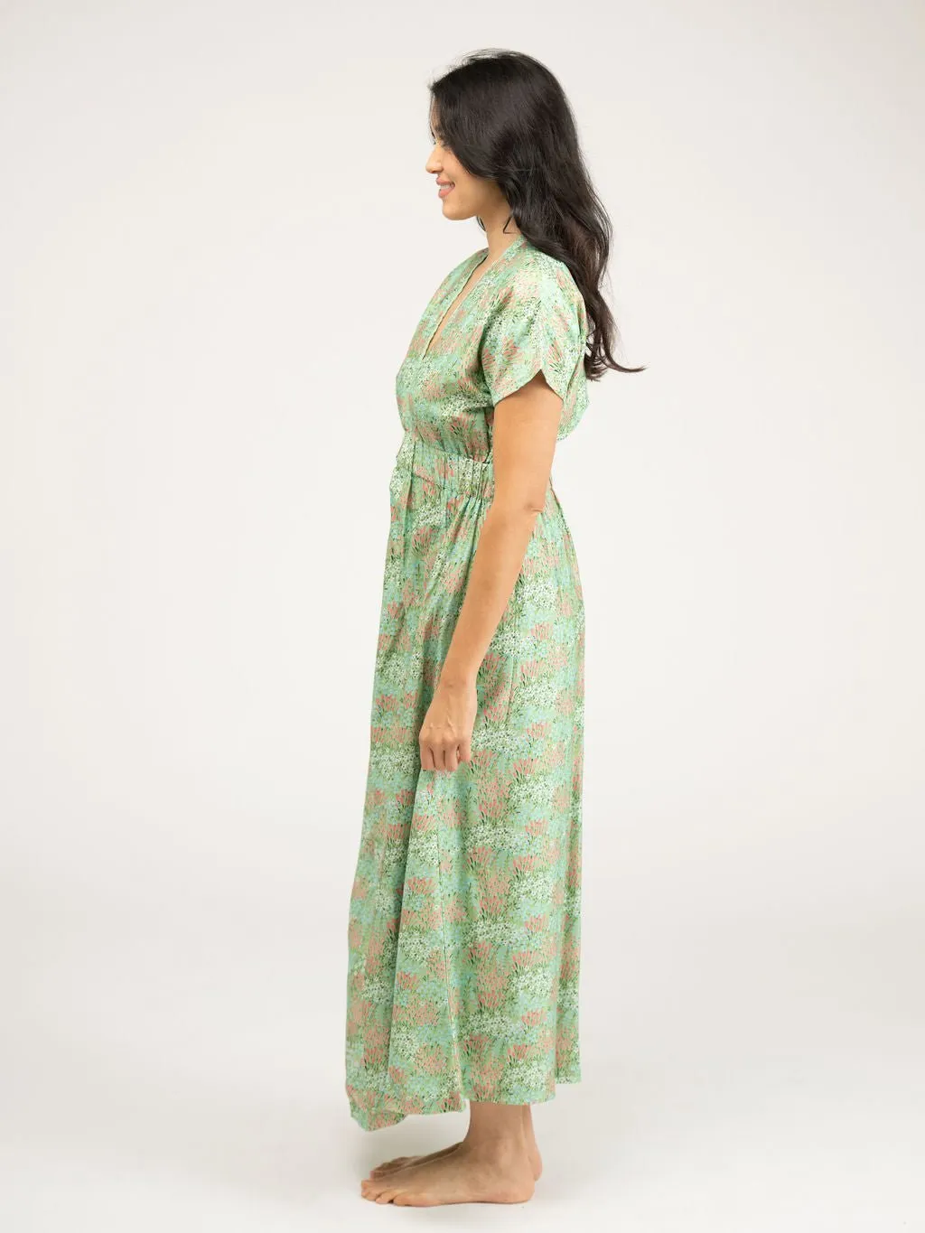 Retro Maxi Dress | Tiny Green Garden sold by Beau & Ro product image thumbnail 5