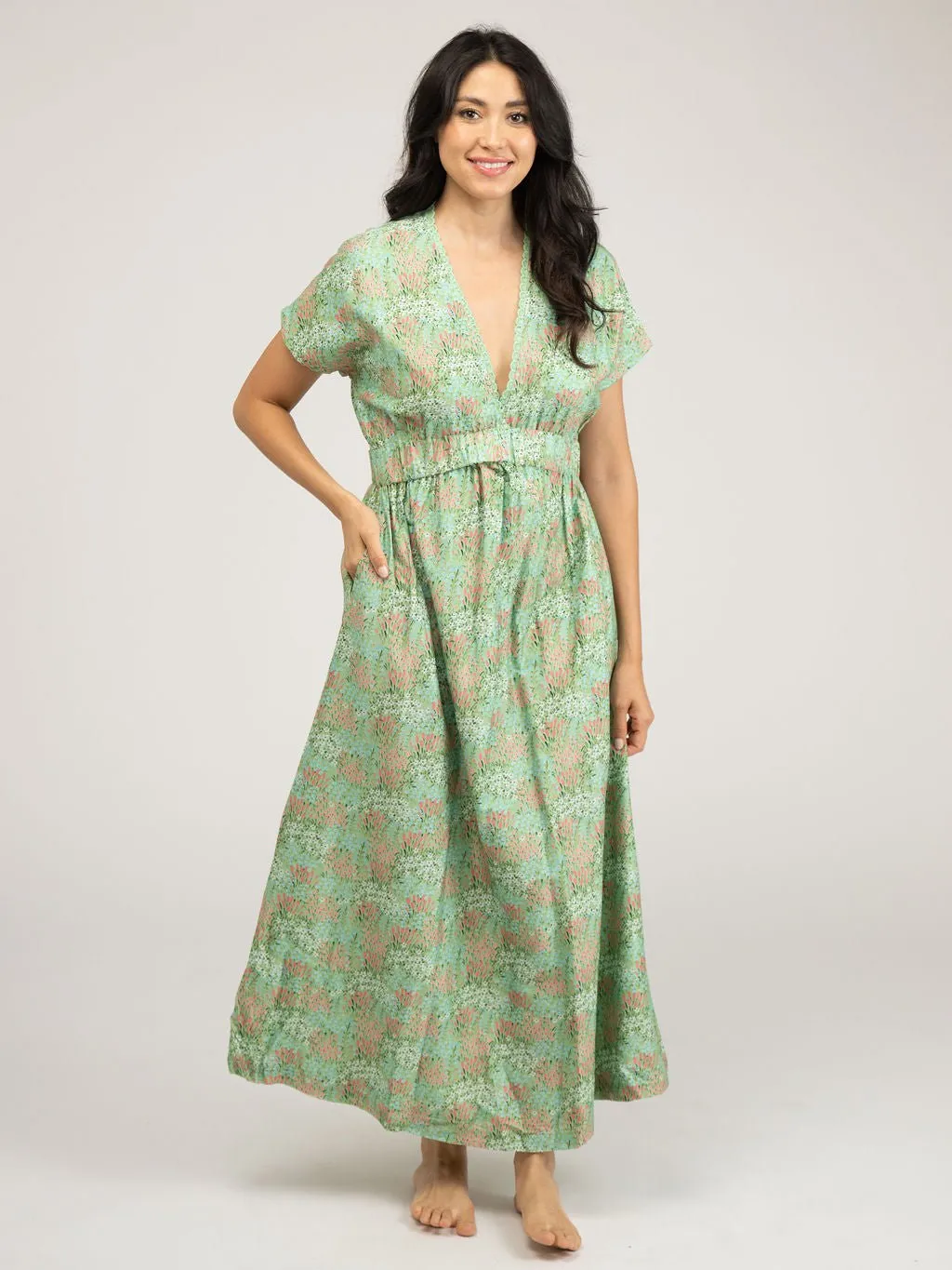 Retro Maxi Dress | Tiny Green Garden sold by Beau & Ro