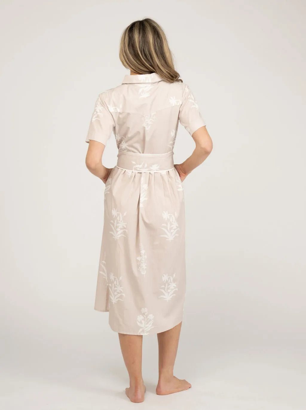 The Elle Midi Dress | Beige Jaipur Floral sold by Beau & Ro product image thumbnail 3