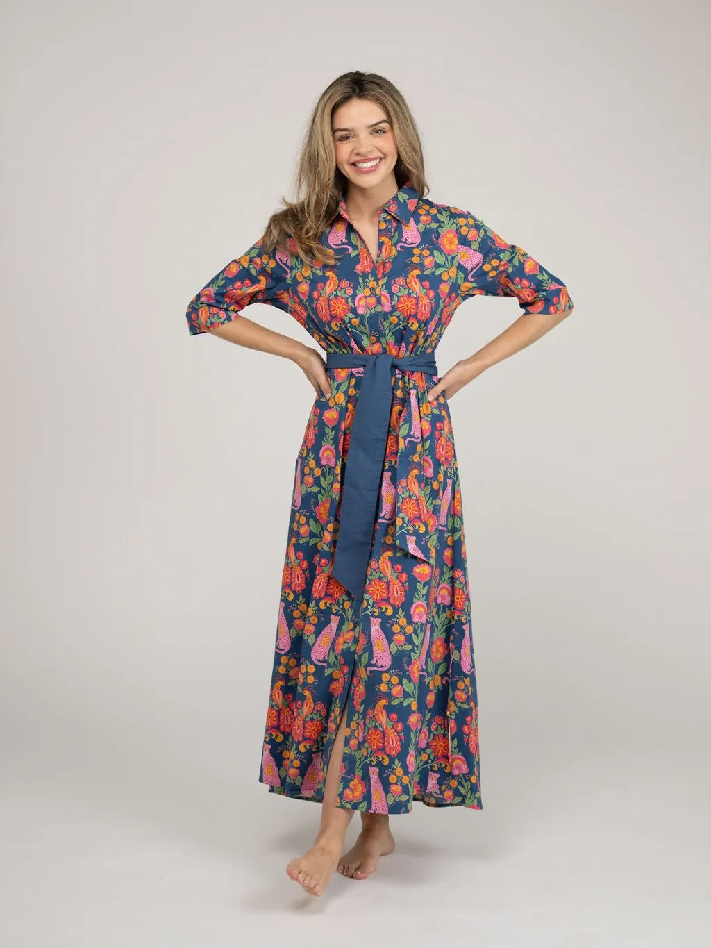 The Eloise Dress | Navy Leopard Love sold by Beau & Ro