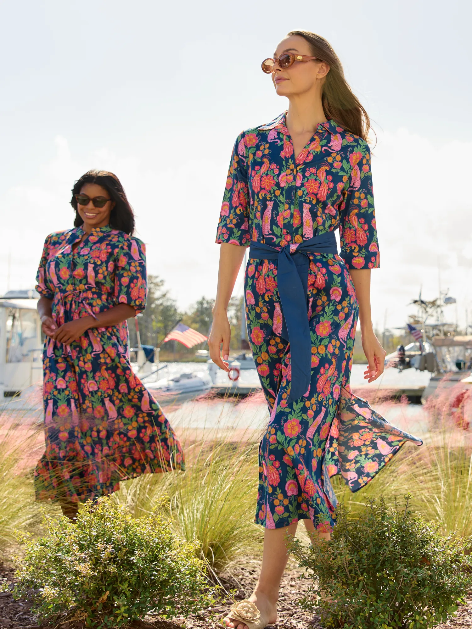 The Lily Midi Dress | Navy Leopard Love sold by Beau & Ro product image thumbnail 2