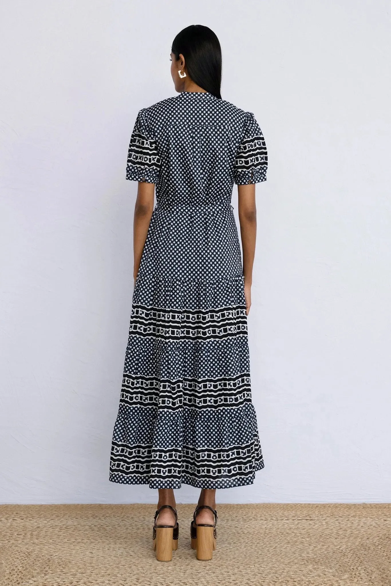 Saylor Dress in Victorian Gingham Midnight sold by Beau & Ro product image thumbnail 5