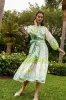 Flounce Dress in Lake/Celery Lily of the Valley sold by Beau & Ro