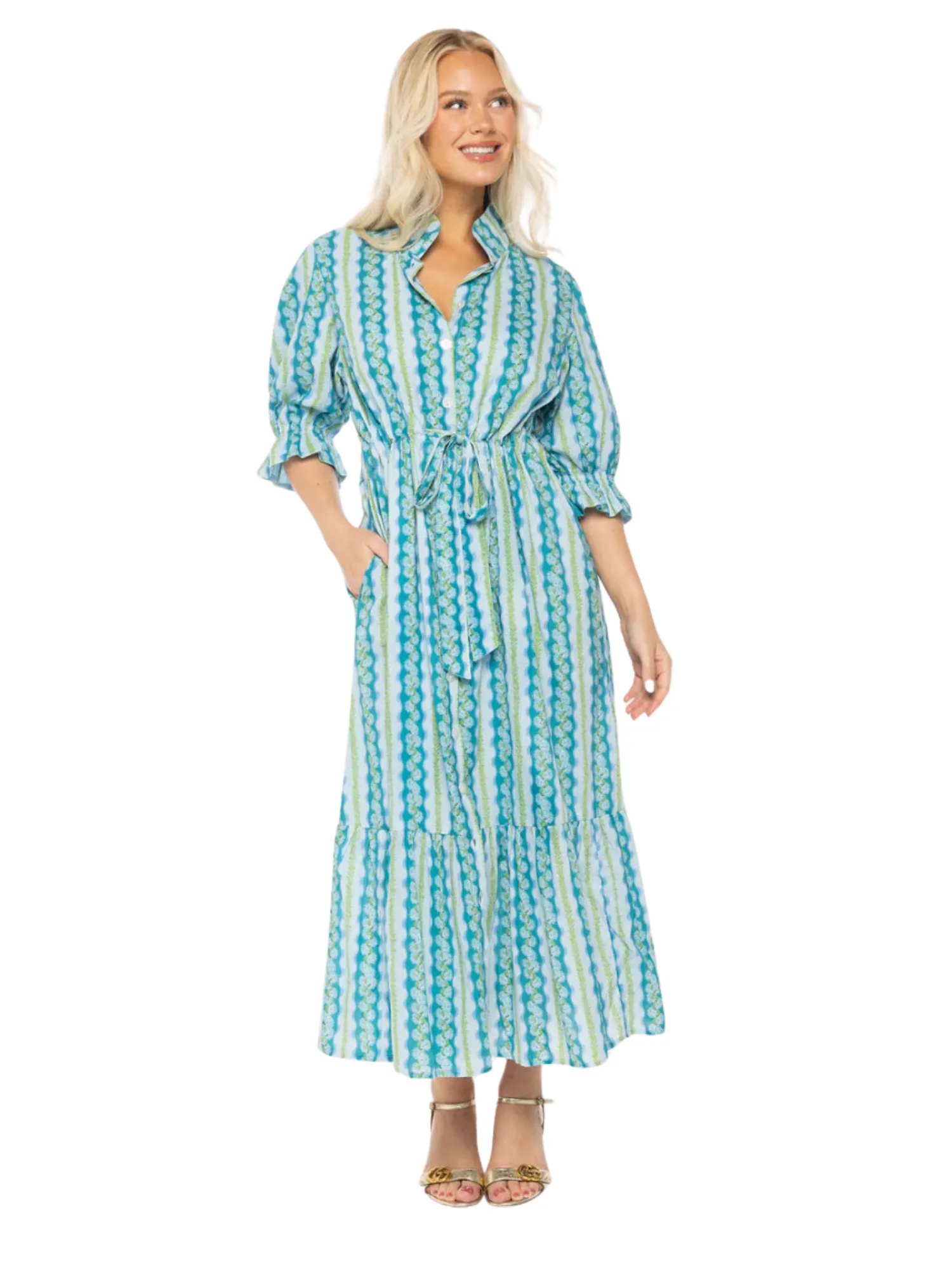 Catherine Dress in Hyannis Hydrangea sold by Beau & Ro