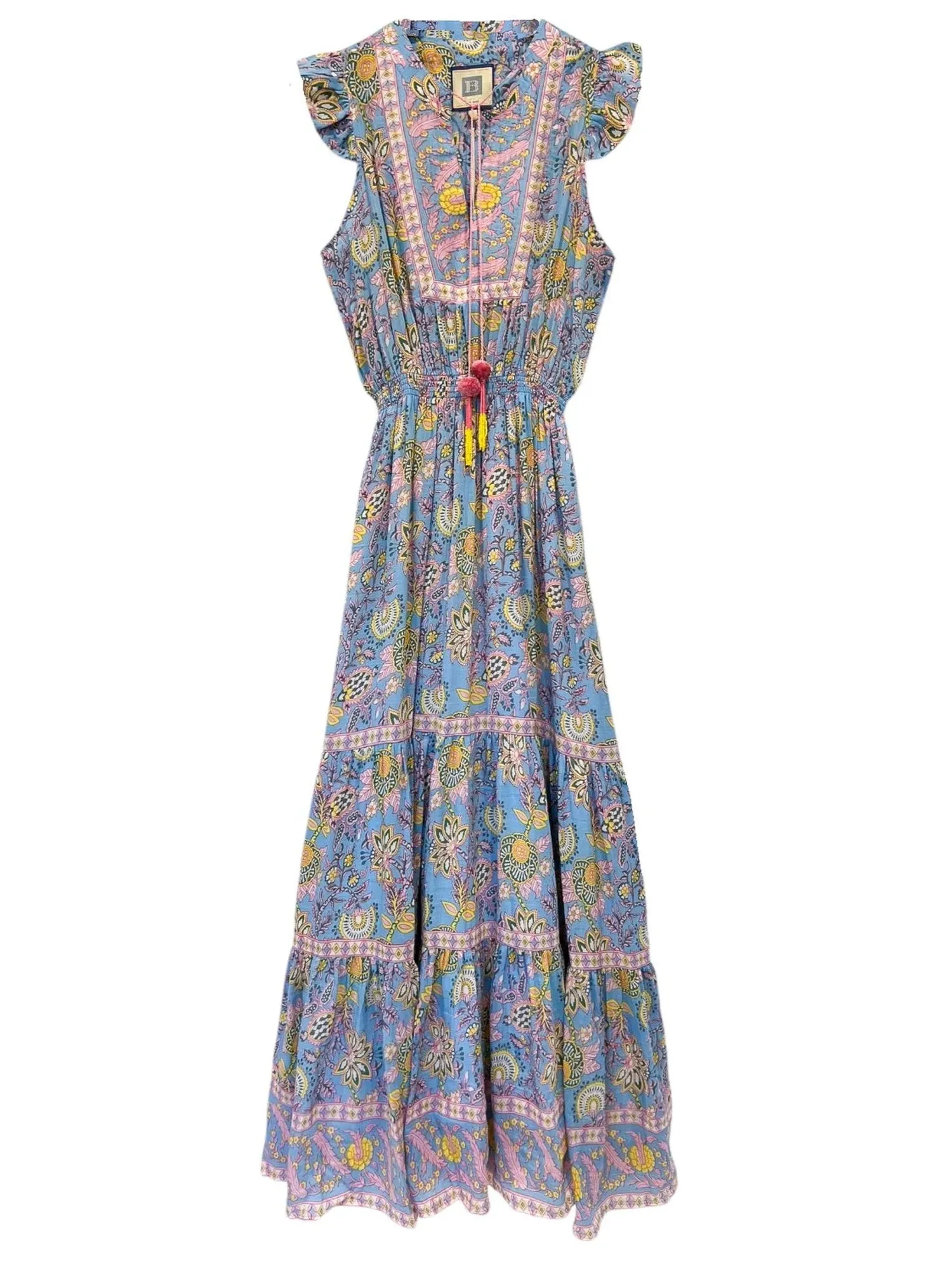 Lola Maxi in Blue Yellow Print sold by Beau & Ro