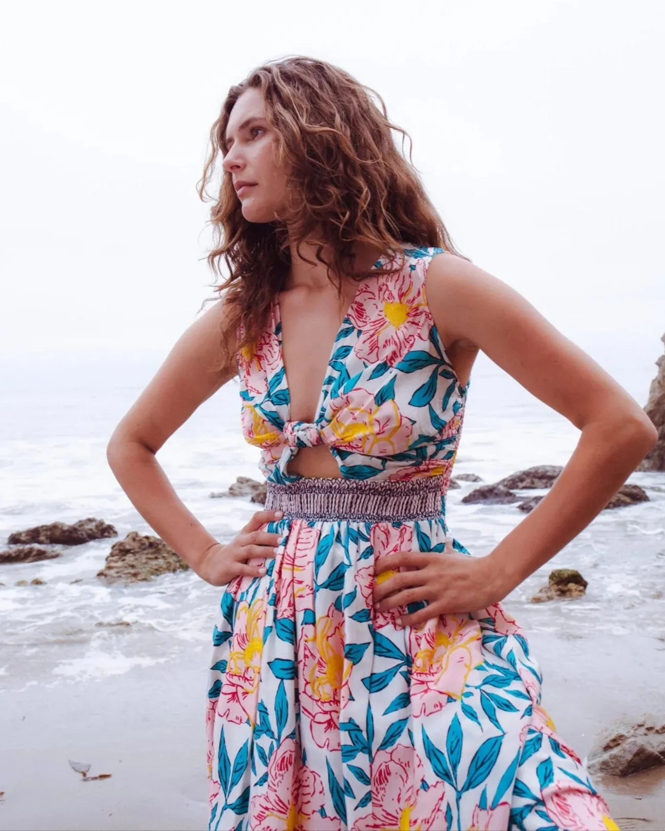 Willow Maxi in Pink Yellow Floral sold by Beau & Ro product image thumbnail 4