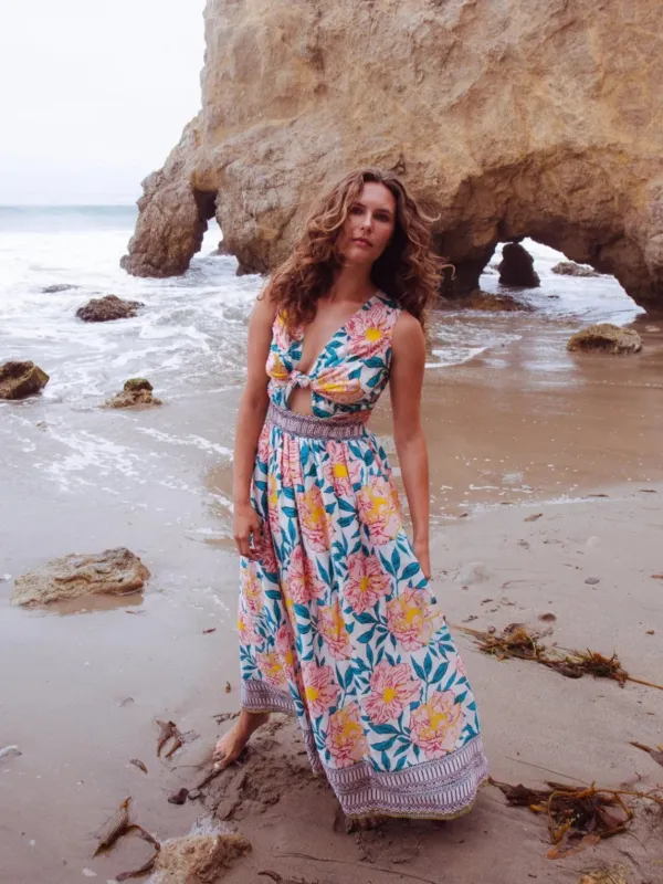 Willow Maxi in Pink Yellow Floral sold by Beau & Ro