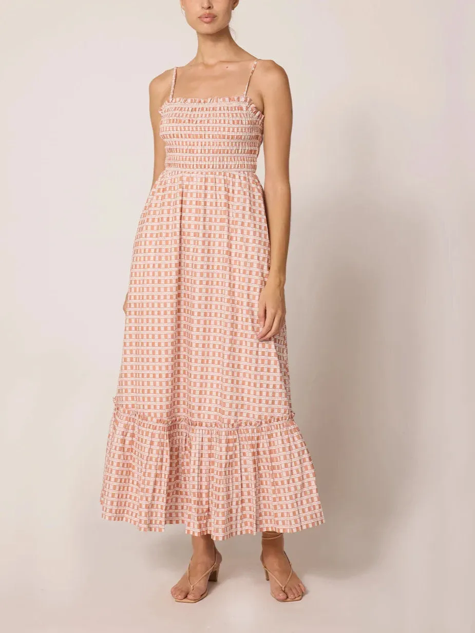 Magnolia Ankle Dress in Bellini Peach sold by Beau & Ro