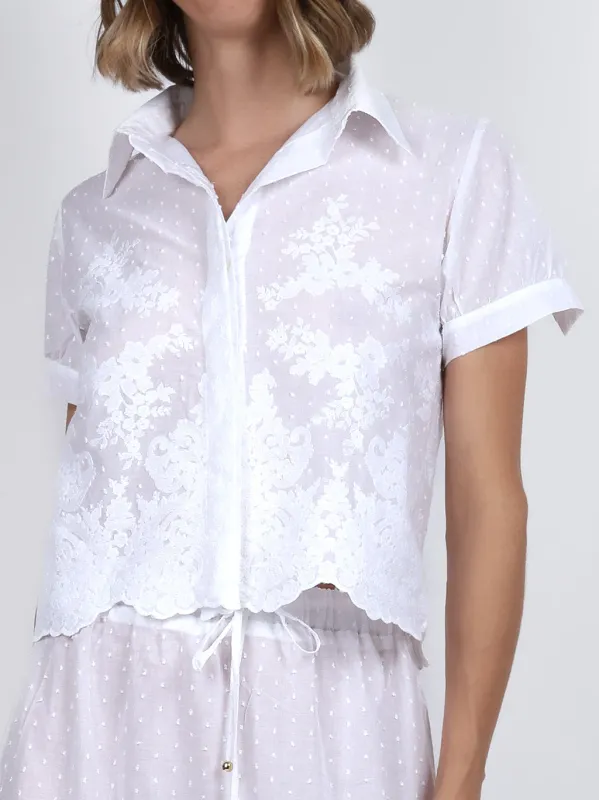Nora Top in White Lace sold by Beau & Ro