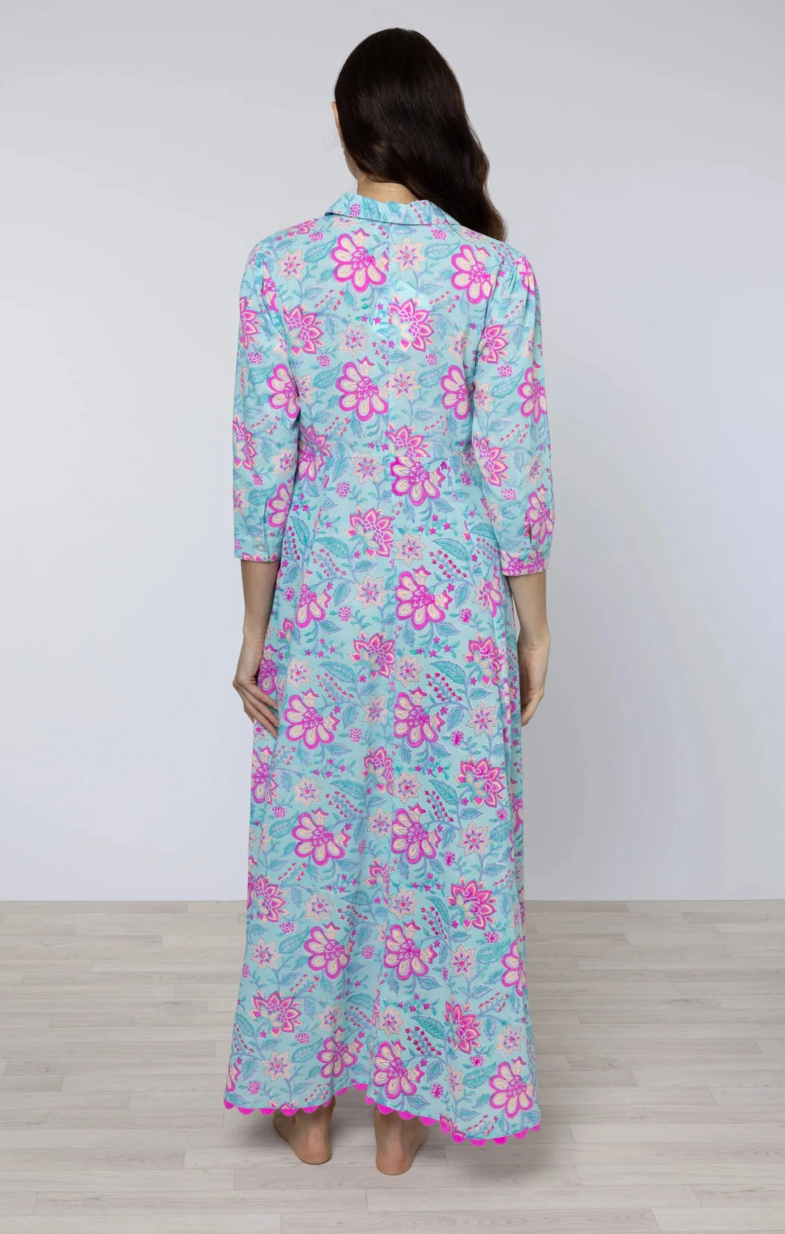 Aqua & Fuchsia Maxi Dress sold by Beau & Ro product image thumbnail 3