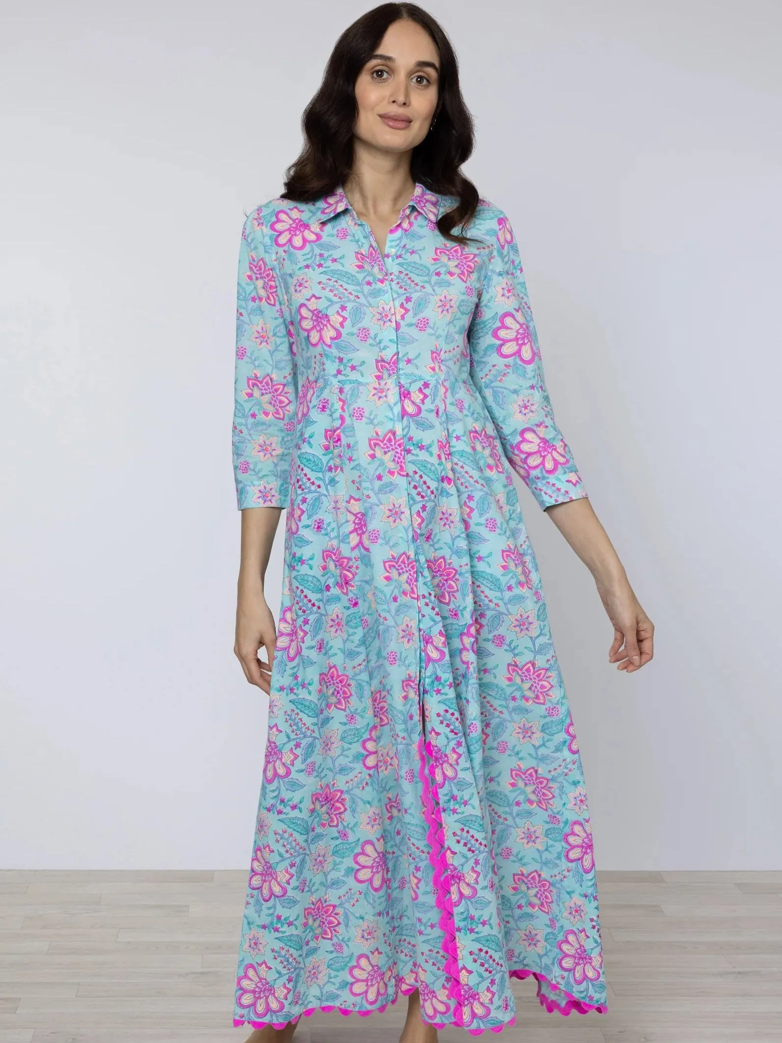 Aqua & Fuchsia Maxi Dress sold by Beau & Ro