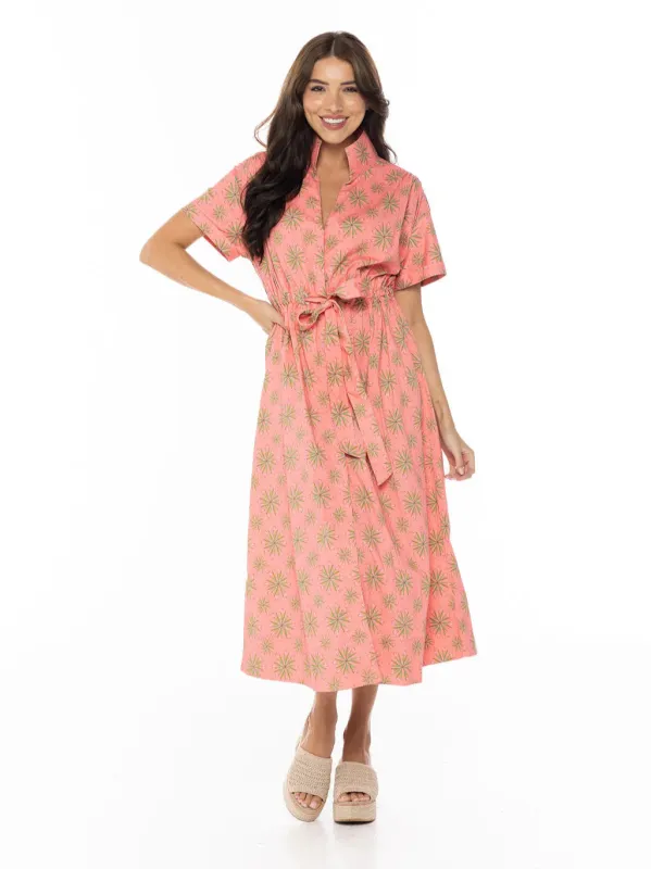 Bria Dress in Pink Pinwheels sold by Beau & Ro