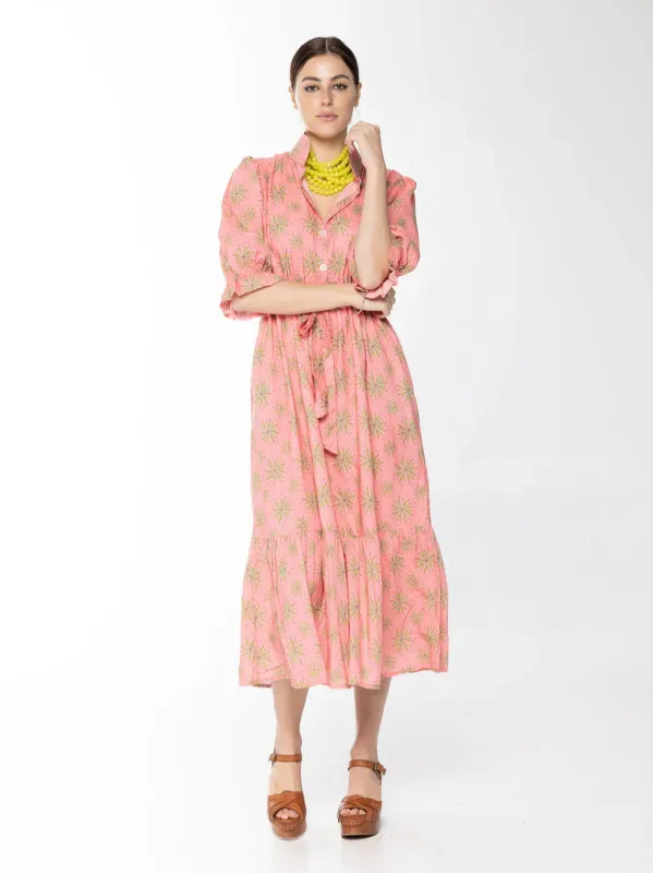 Catherine Dress in Pink Pinwheels sold by Beau & Ro