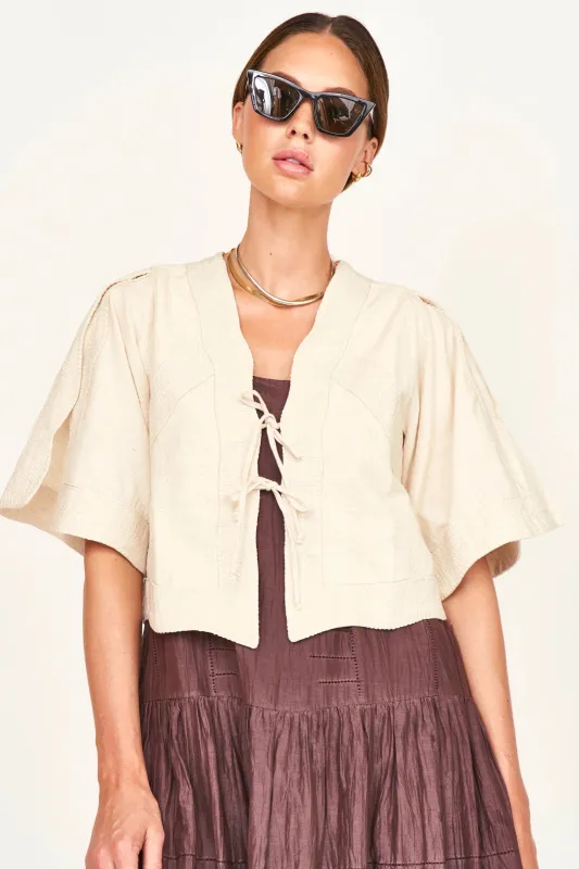 Seychelles Top in Oat Fossil sold by Beau & Ro