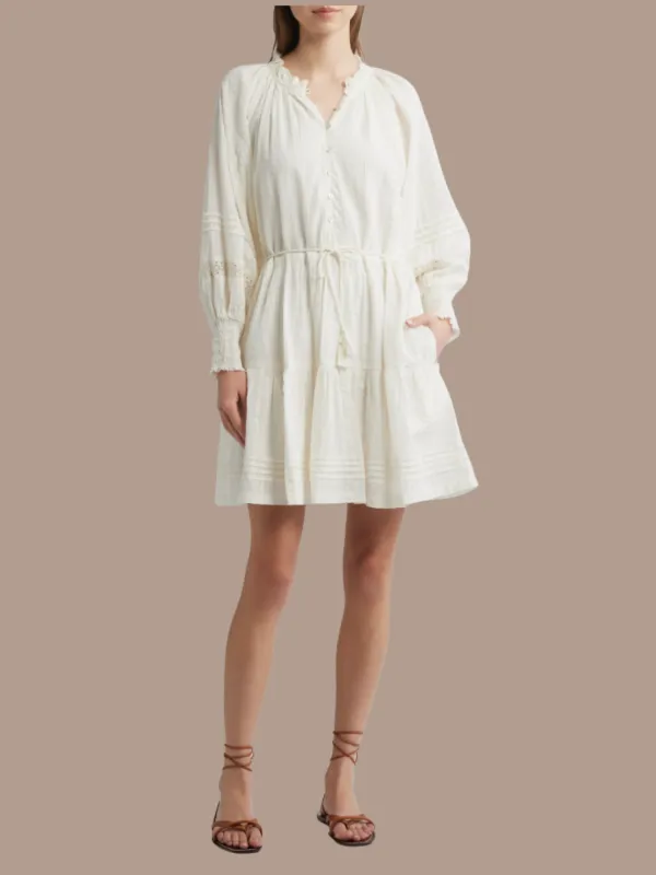 Meadow Mini Dress in Ivory sold by Beau & Ro