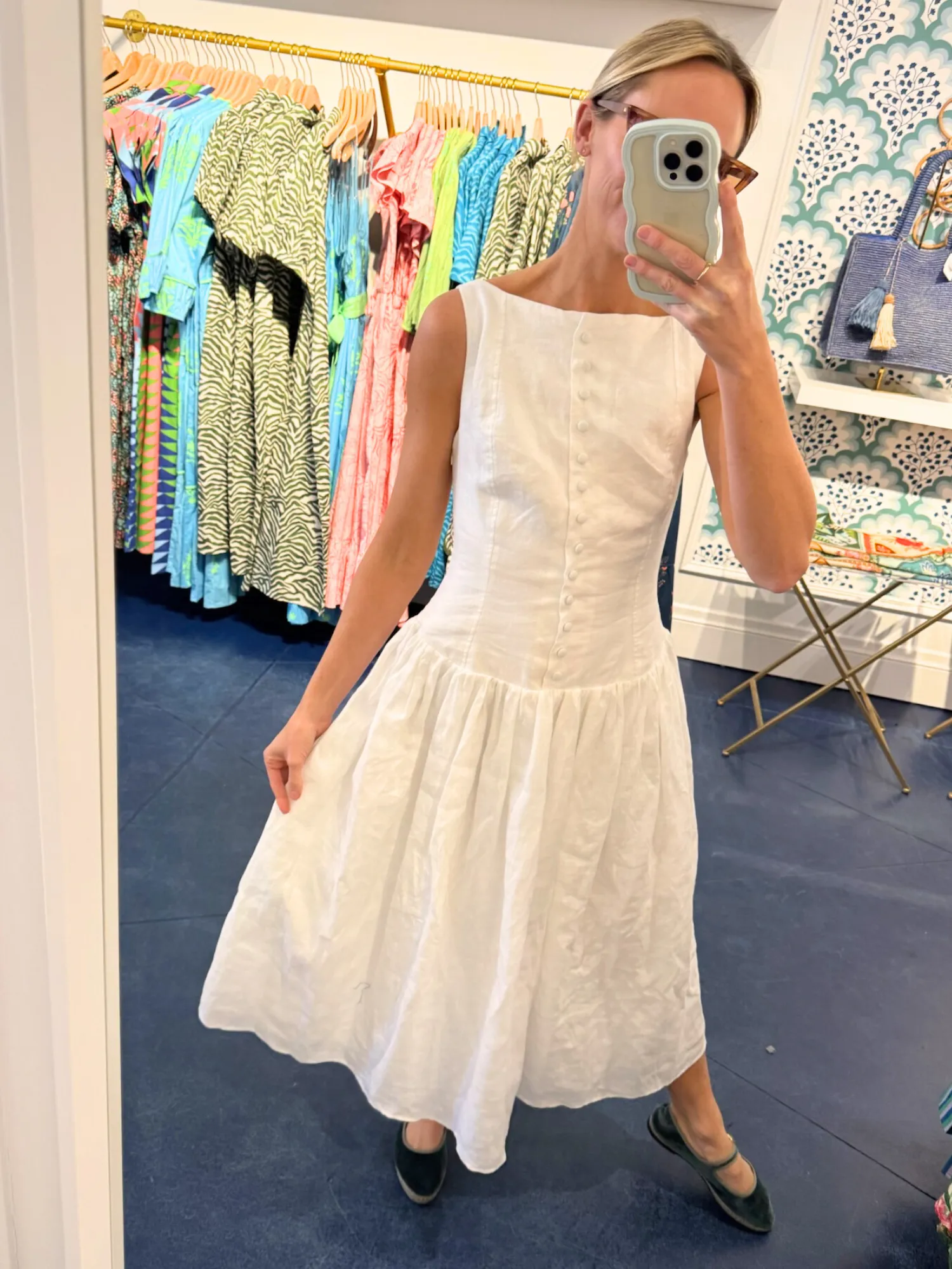 Lily Dress in White Linen sold by Beau & Ro product image thumbnail 2