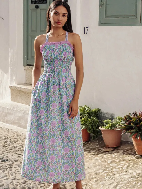 Elsie Dress in Lilac Fields sold by Beau & Ro