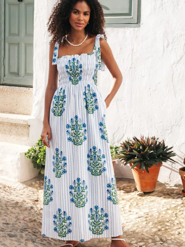 Martina Dress in Dusk Stripe made by Beau & Ro