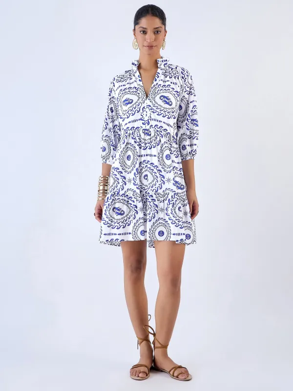Juliet Dress in Sail Away Navy sold by Beau & Ro