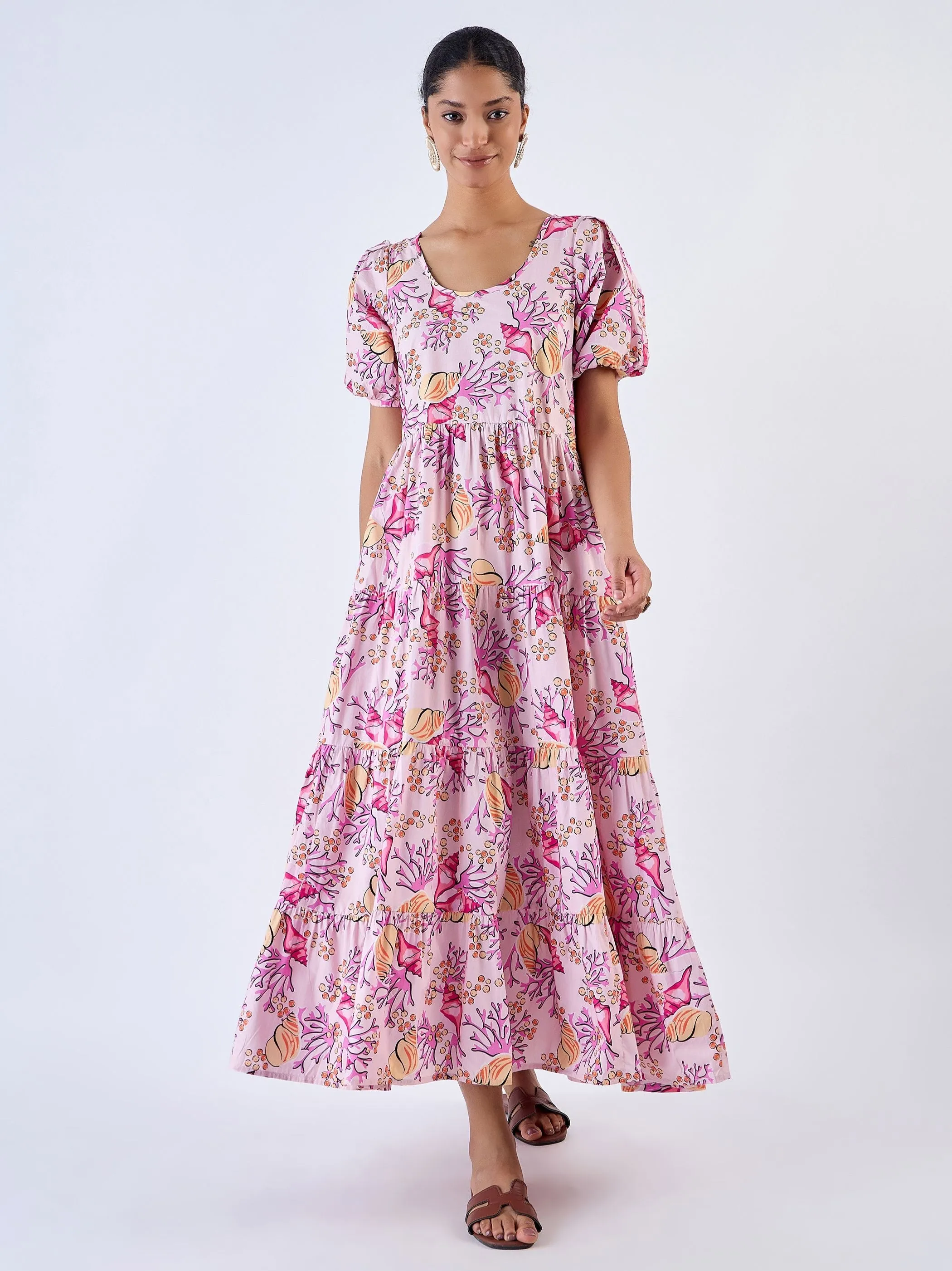 Daisy Dress in Coral Garden Pink sold by Beau & Ro