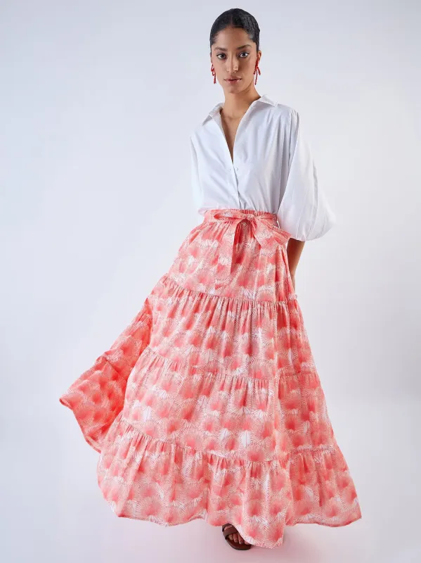 Gia Skirt in Serenity Coral sold by Beau & Ro