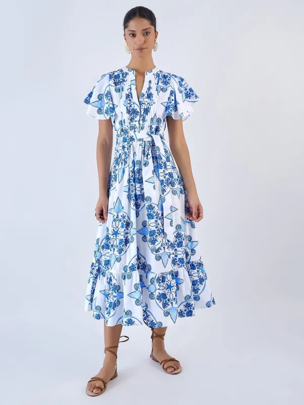 Leni Dress in Nautilus Aqua sold by Beau & Ro