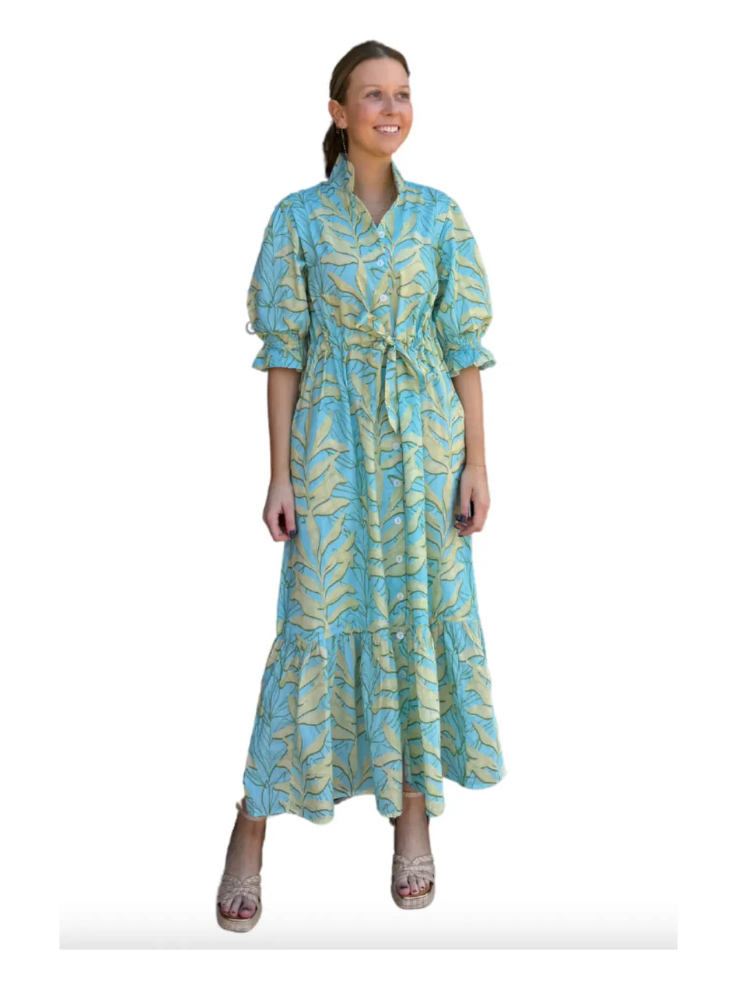 Catherine Dress in Growing Green sold by Beau & Ro