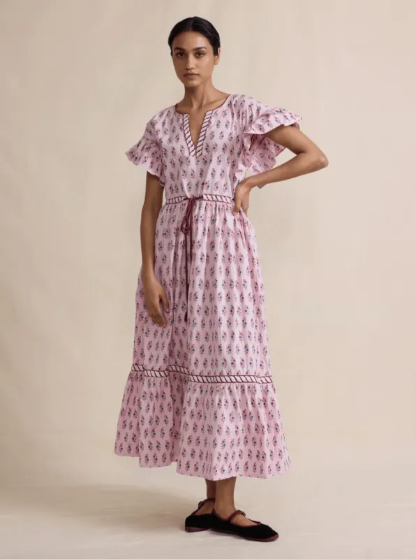 Anna Dress in Lavender Sunflower sold by Beau & Ro