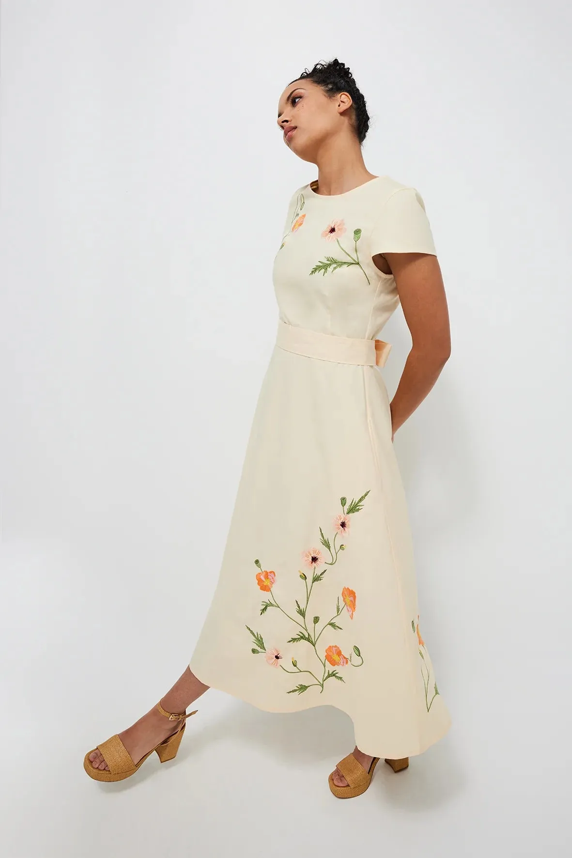 Necaise Dress in Light Yellow sold by Beau & Ro product image thumbnail 2