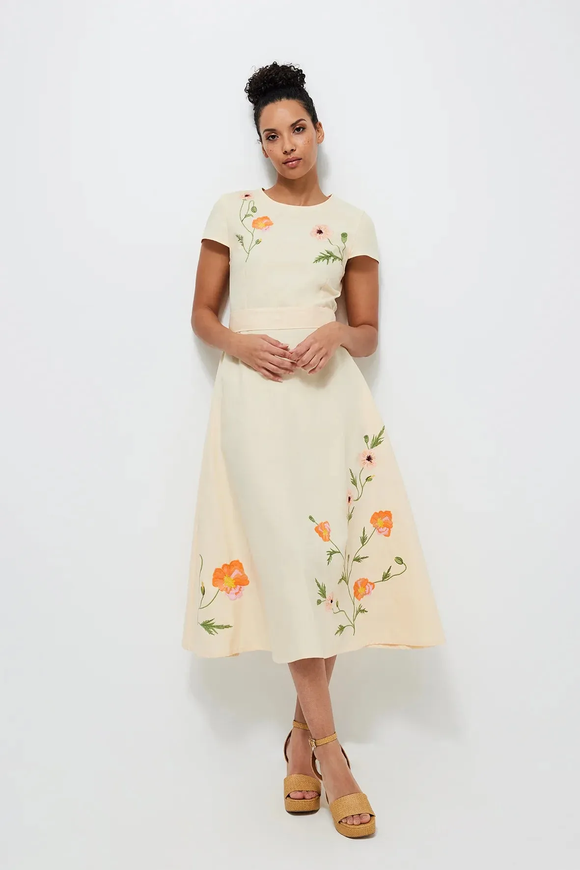 Necaise Dress in Light Yellow sold by Beau & Ro product image thumbnail 3
