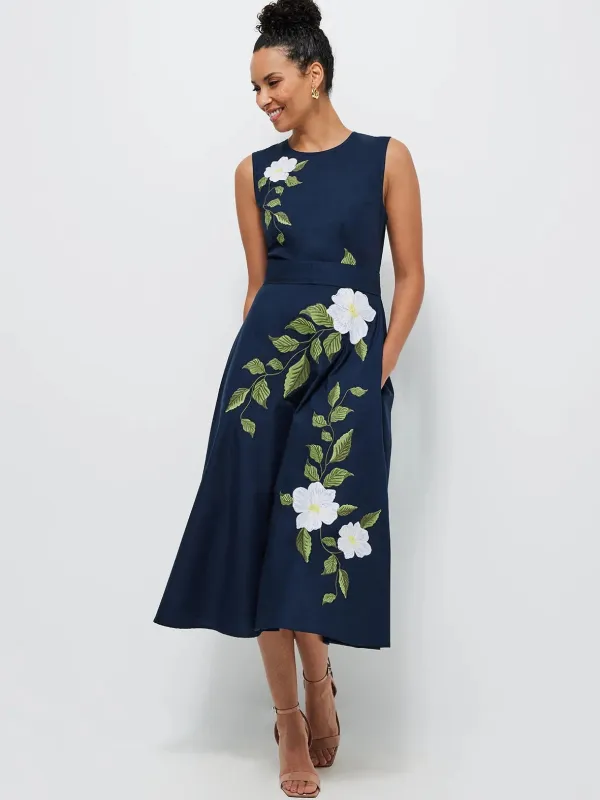 Magnolia Dress in Indigo Blue sold by Beau & Ro