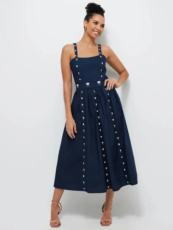 Hulya Dress in Indigo Blue sold by Beau & Ro