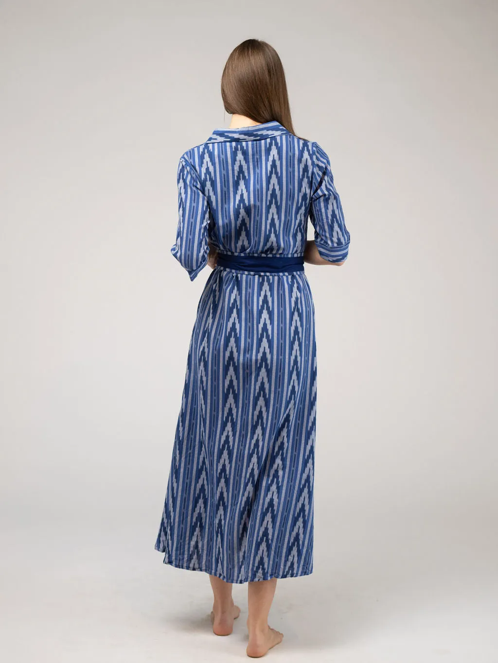 The Eloise Dress | Eco Blue Ikat sold by Beau & Ro product image thumbnail 4