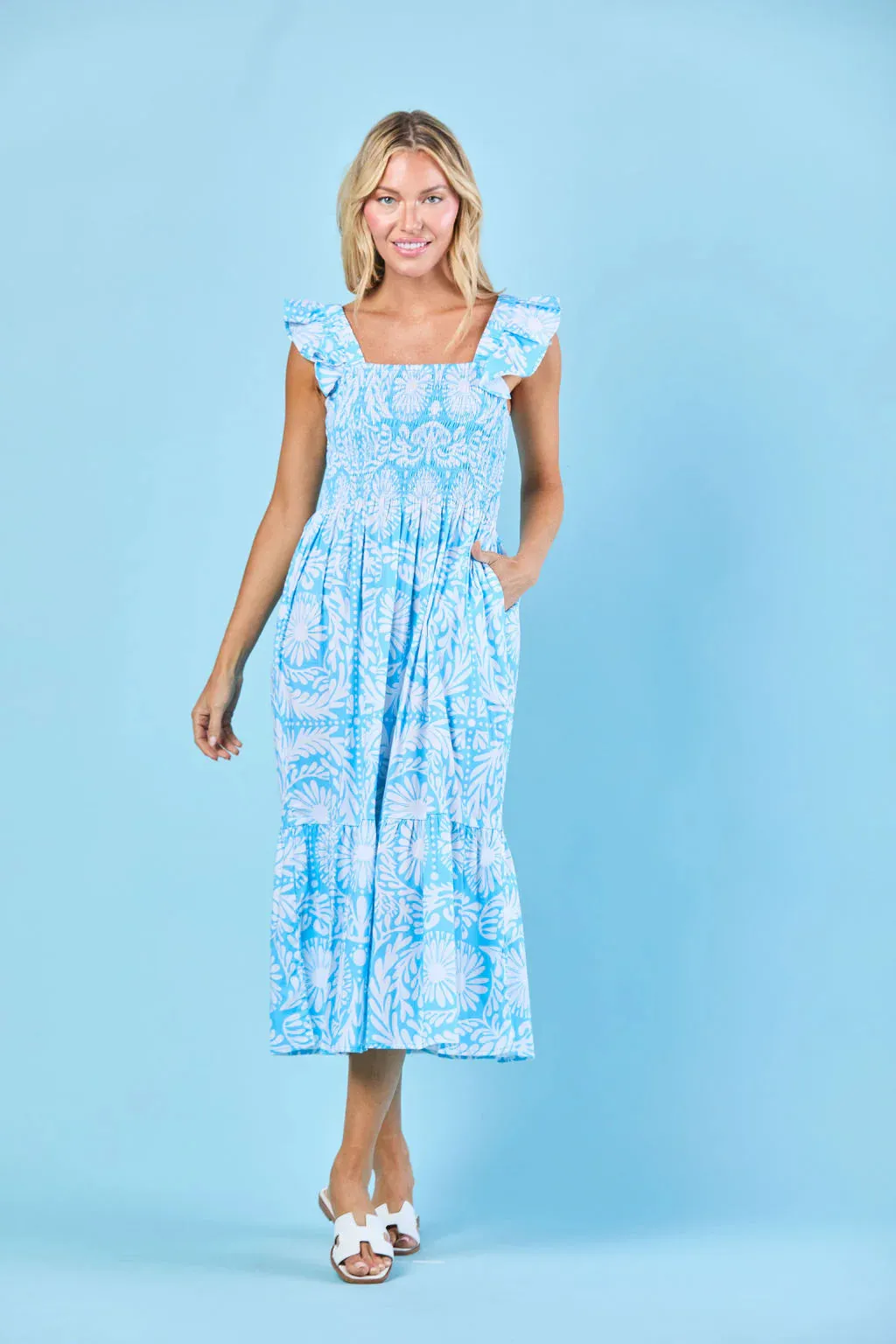 Charlotte Dress in Sky Jardin sold by Beau & Ro product image thumbnail 2