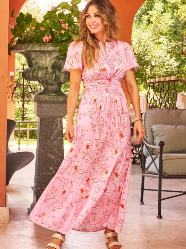 Eloise Dress in Blush Blooms sold by Beau & Ro