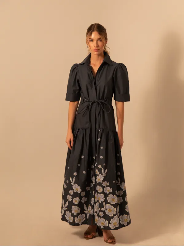 Danna Maxi in Navy Daisy sold by Beau & Ro