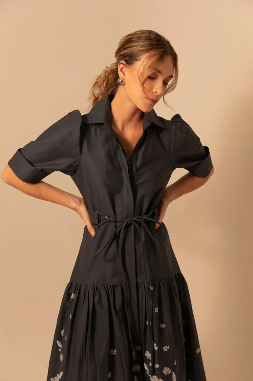 Danna Maxi in Navy Daisy sold by Beau & Ro product image thumbnail 4